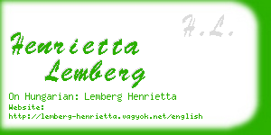 henrietta lemberg business card